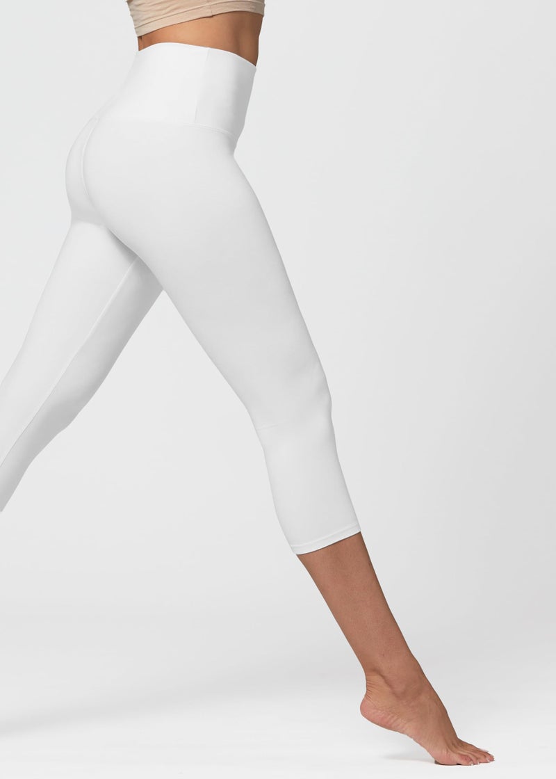 Conceited Capri Leggings for Women - Soft - High Waist Tummy Control - Essential - Regular and Plus Size - White - XX-Large - 3X-Large - Image 5
